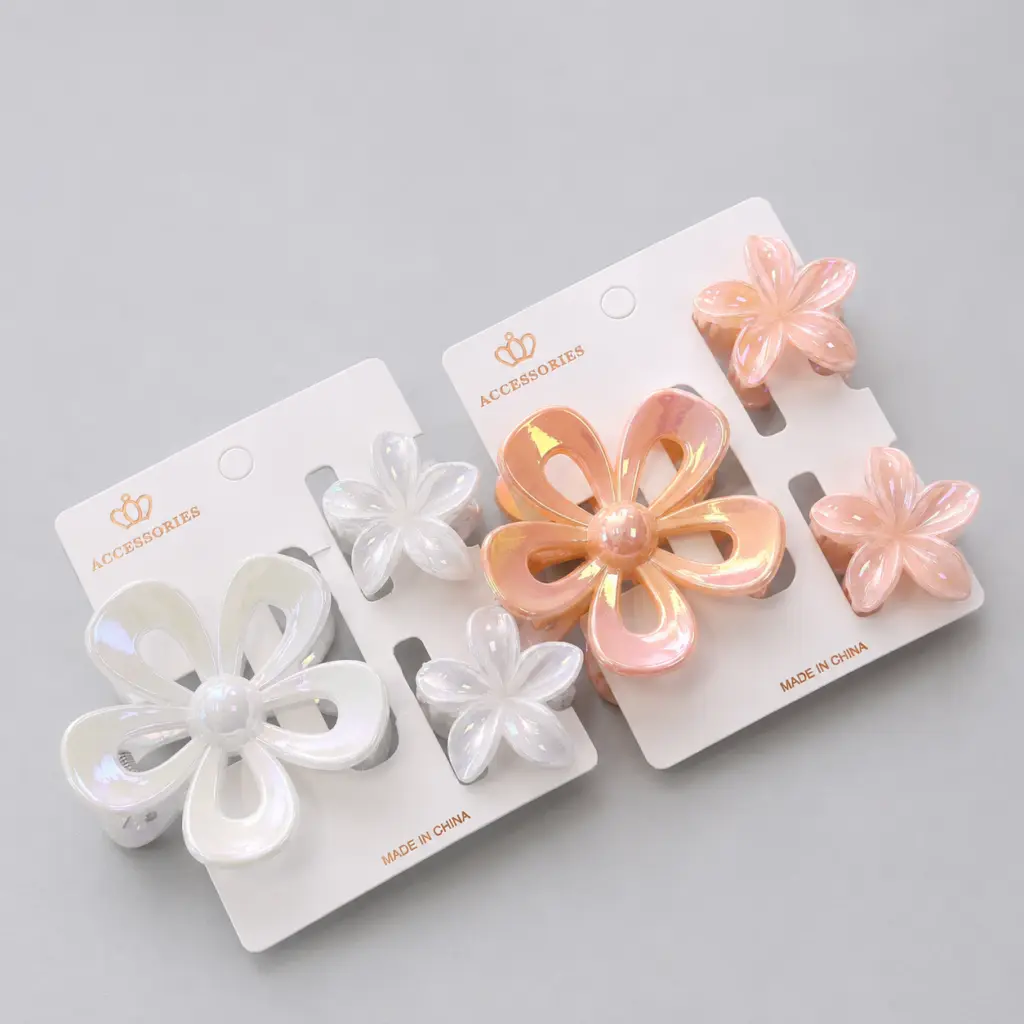 Set Pinches Flor Sakura Holográfica 3pcs 