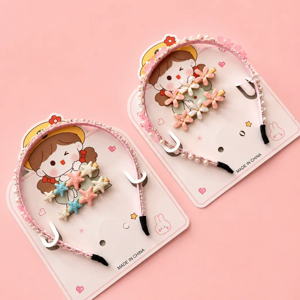 Set Cintillo y pinches flores 1729