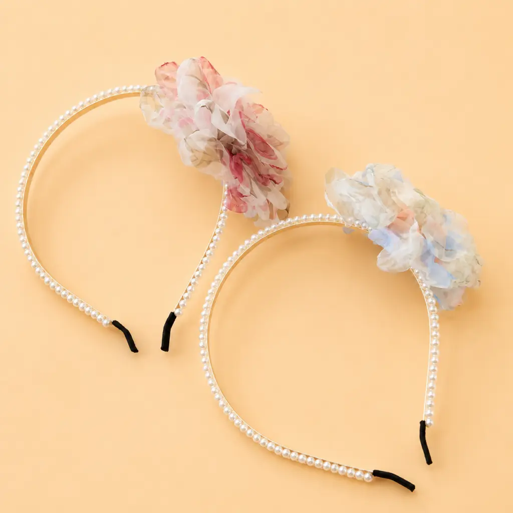 Cintillo perla con flor 3d 1739