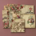 Set de Papeles Decorativos Rosas Vintage