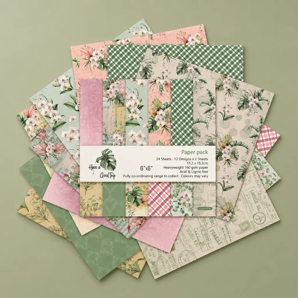 Set de Papeles Decorativos Jardín Tropical Pastel