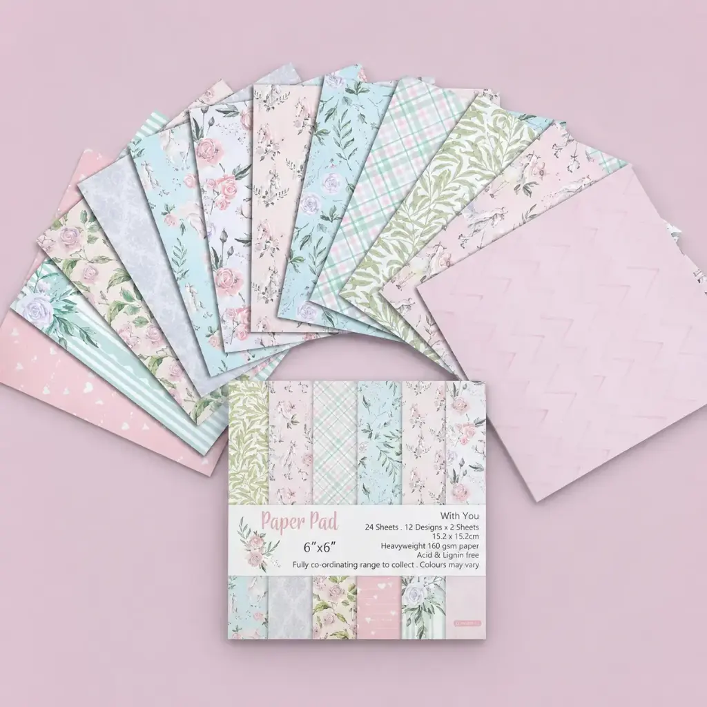 Set de Papeles Decorativos Floral Rosa y Celeste