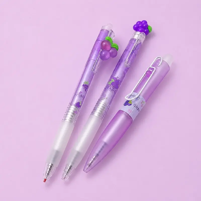 Set de 3 Lápices Uvas Kawaii 