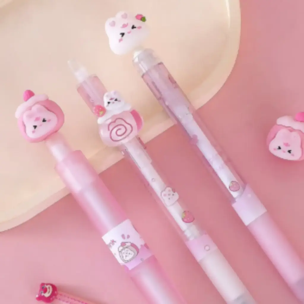 Set de 3 Lápices Borrables Conejito Rosa