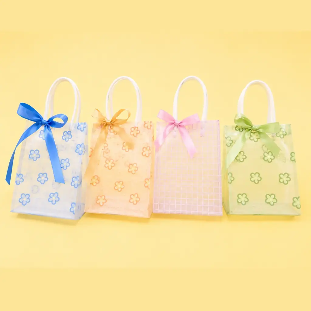 Bolsa de Regalo Mediana Transparente Flores
