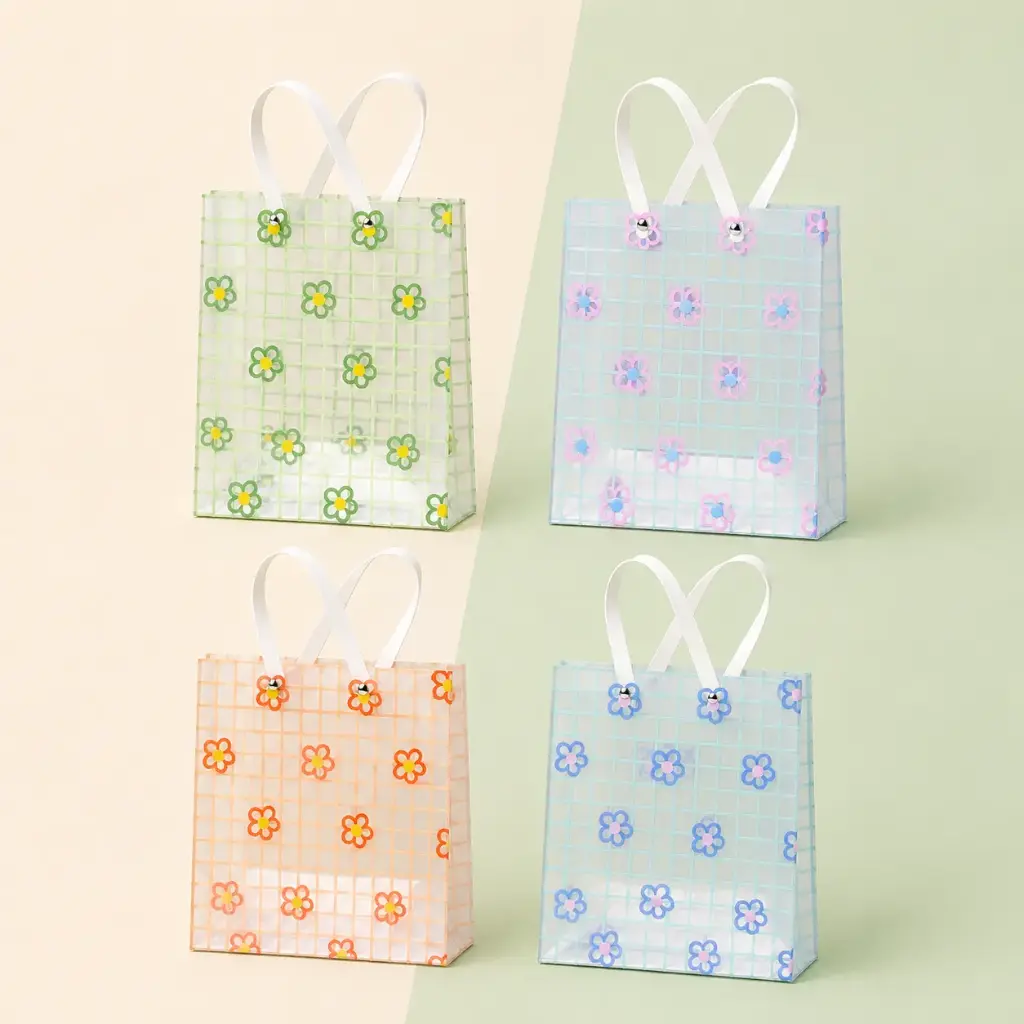 Bolsa de Regalo Grande Transparente Flores