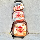Mochila 3 pcs de Capybara con Ruedas  Diseño Práctico y Adorable