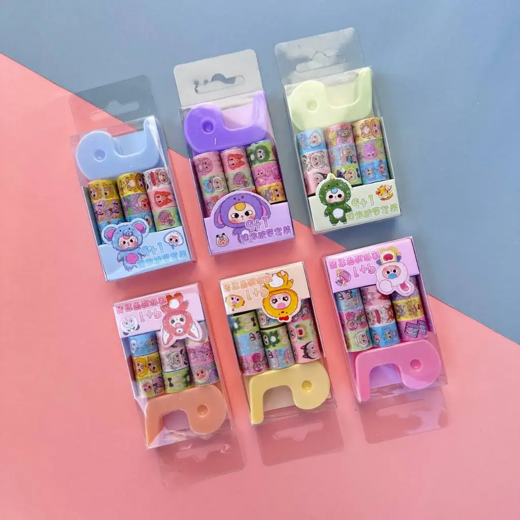 Washi Tape 9PCS con Dispensador Baby Three 