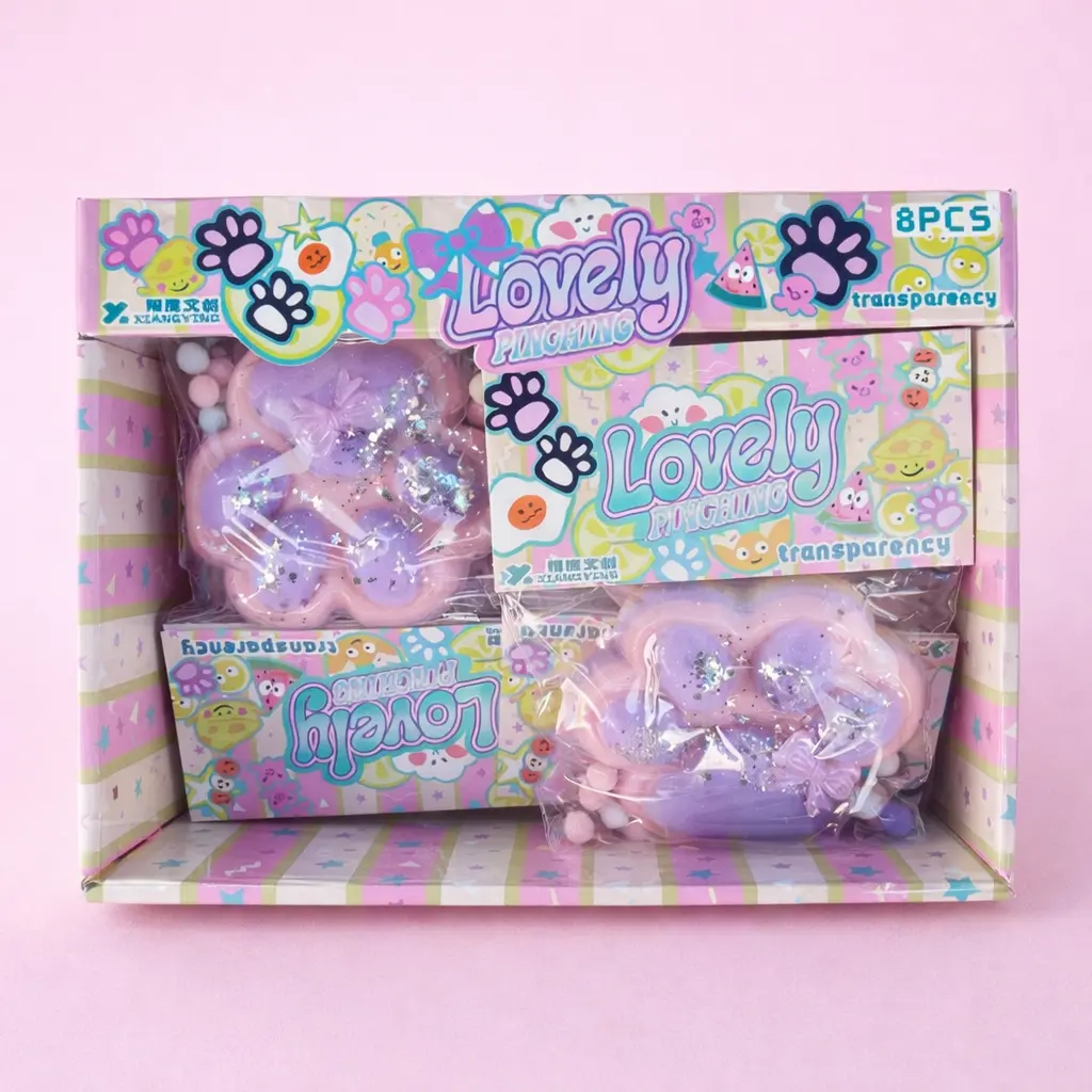   Squishy Patita de Gato Rosa y Morado 