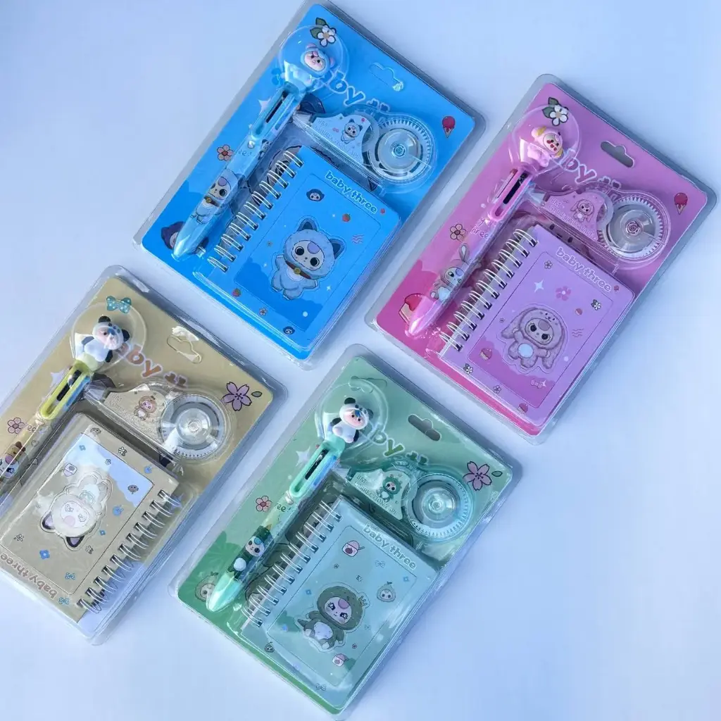  Set Baby Three Libreta Lápiz 