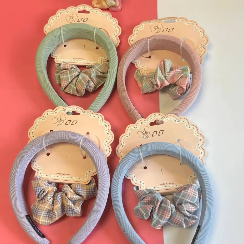 Set Diadema + Colet Pastel Rayado