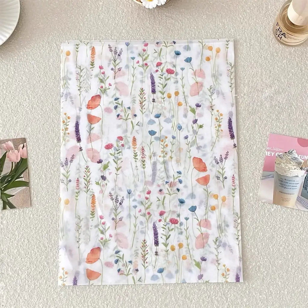 PAPEL DE REGALO BLANCO FLOR SET DE 10 HOJAS