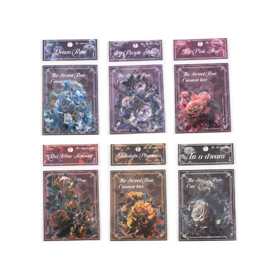 Pegatina Negra con Diseño de Flores 6 Modelos Surtidos