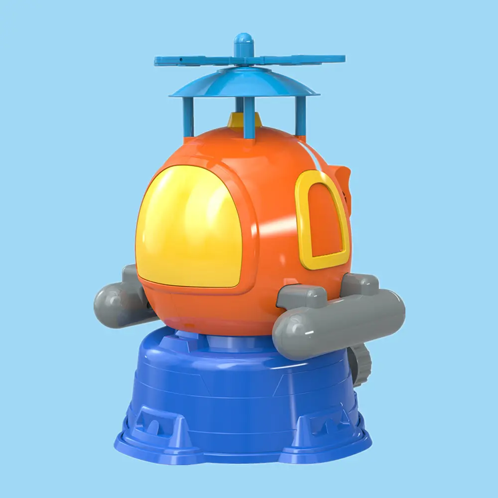 Helicopter soars sprinkler