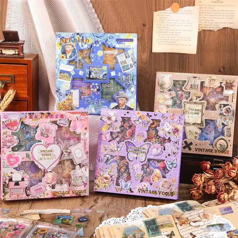 Caja de 100 Stickers Vintage 