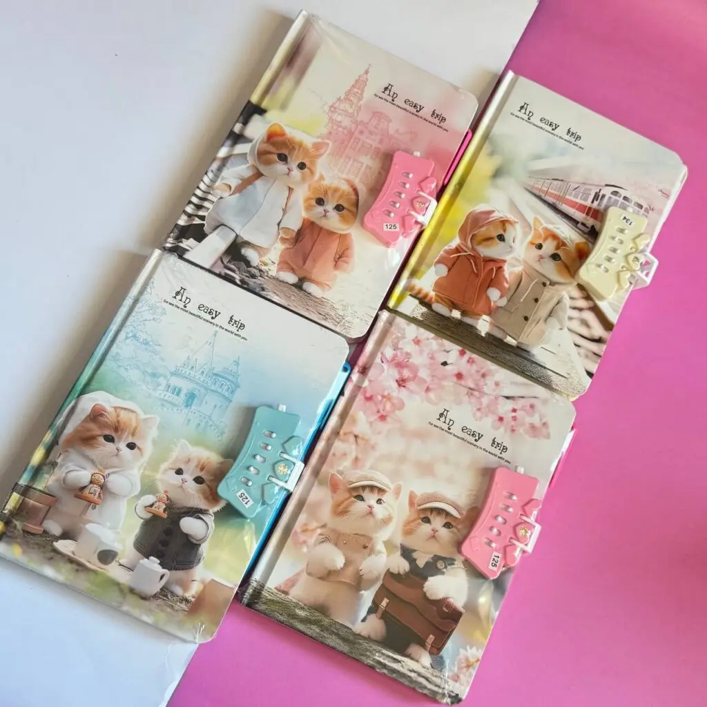 Libreta con Contraseña Gatitos Enamorados
