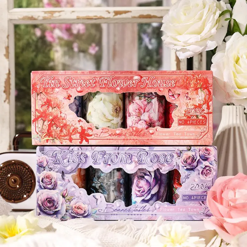 Caja de 4 Washi Tape Stickers Vintage