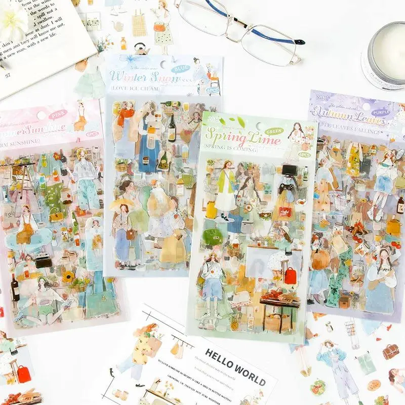 Stickers Mujer Vintage 6 pcs