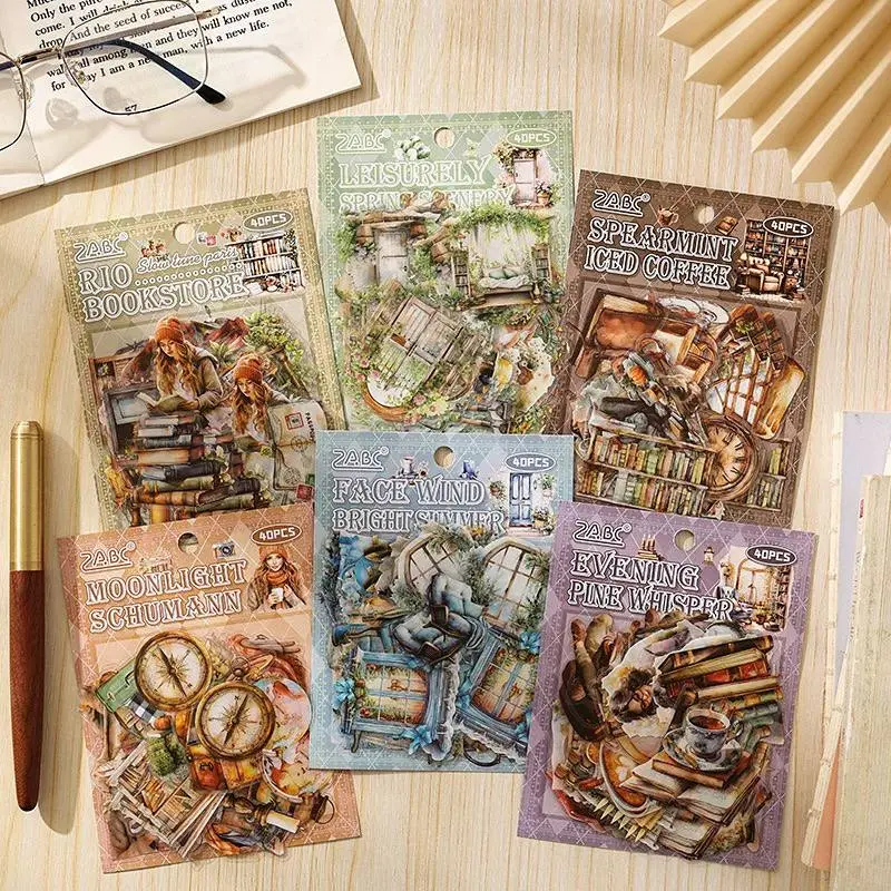 Set de stickers de objetos vintage