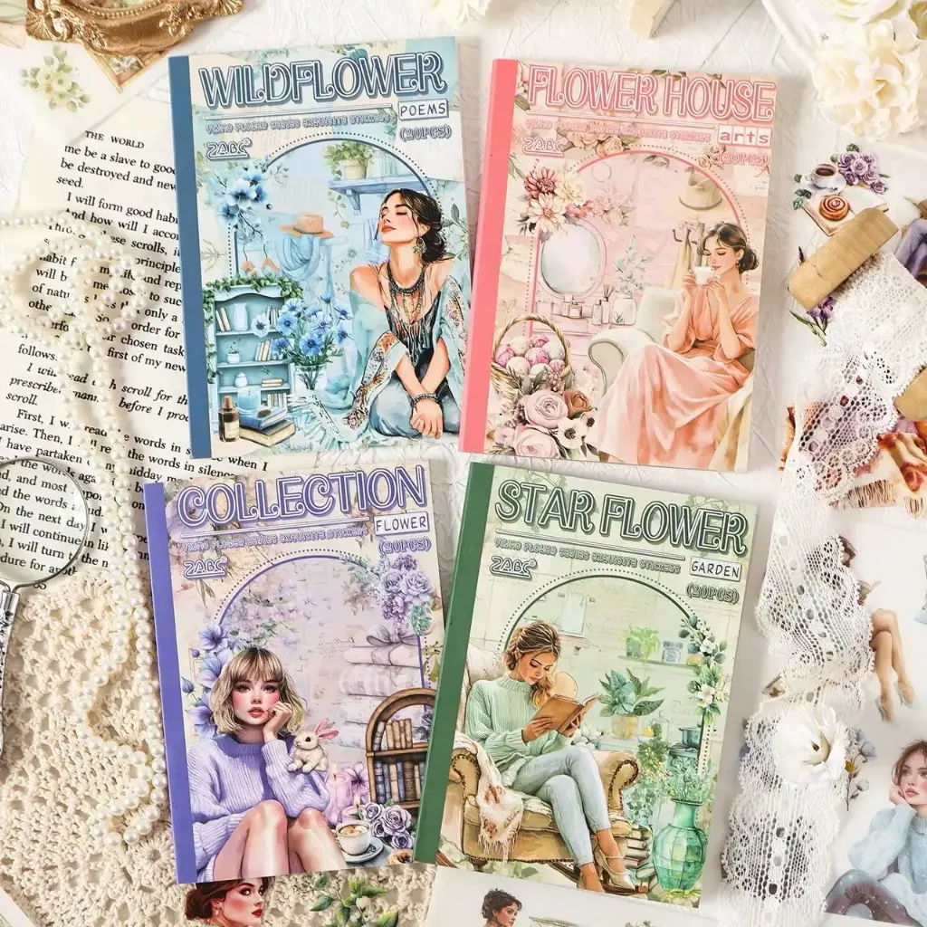 Libreta de Stickers Flowers Vintage