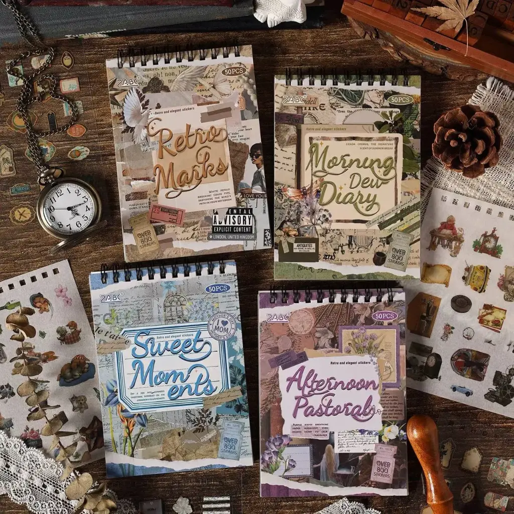 Libreta de Stickers Vintage Argollada