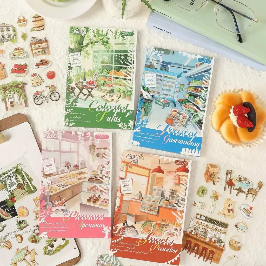 Libreta de Stickers Sitios de Comida Vintage