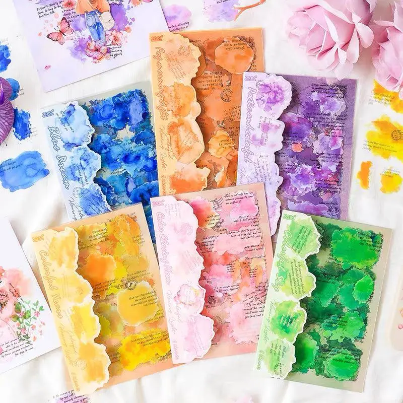 Stickers en Inglés con Manchas de Pintura
