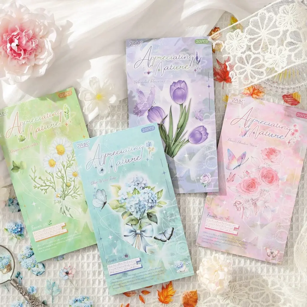 Libreta de Stickers de Flores 20 Láminas