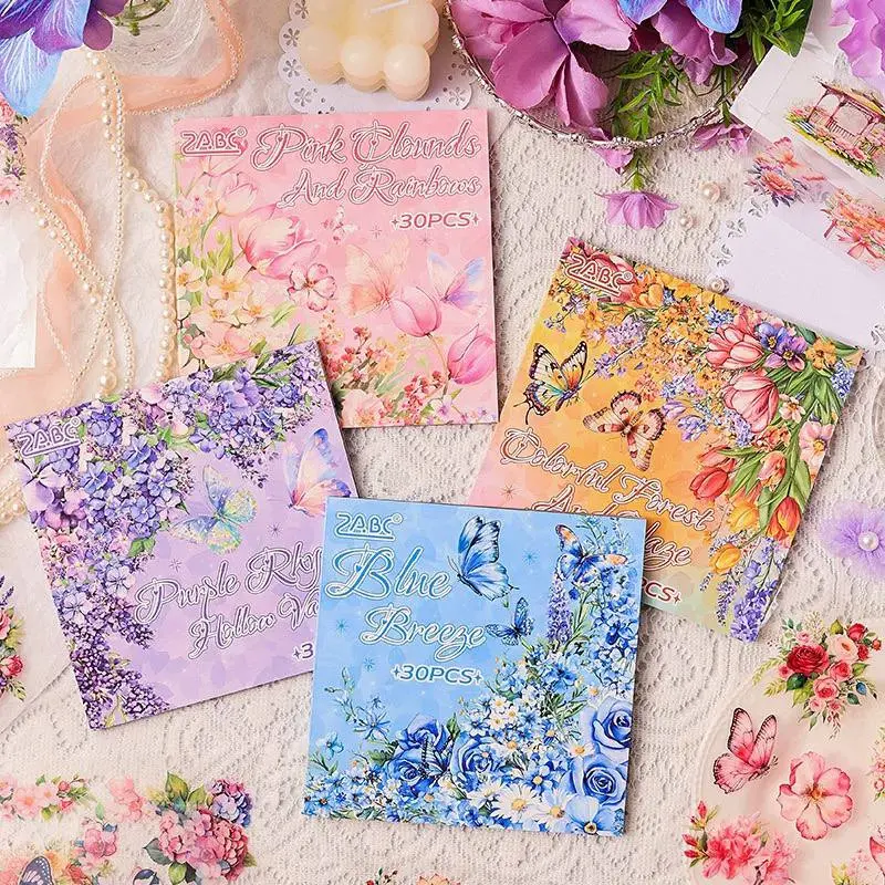 Libreta Mediana de stickers de Flores y Mariposas