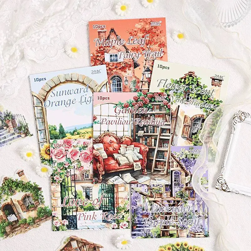 Stickers Casita Vintage con Flores