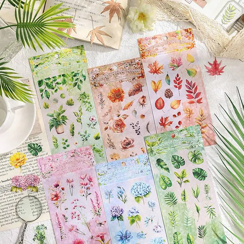 Stickers de Plantas Verdes y Coloridas