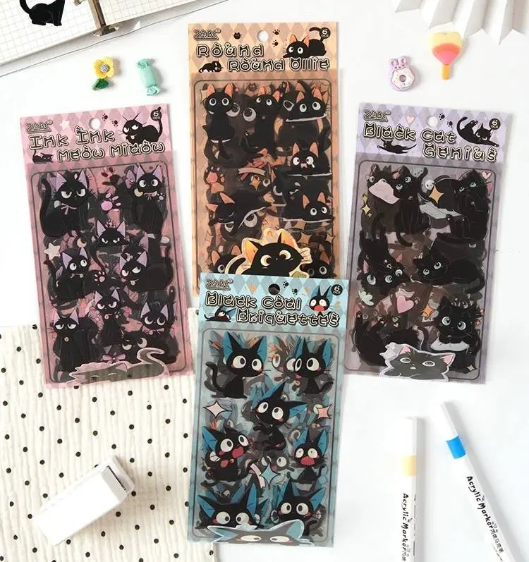 Stickers Gatitos Negros