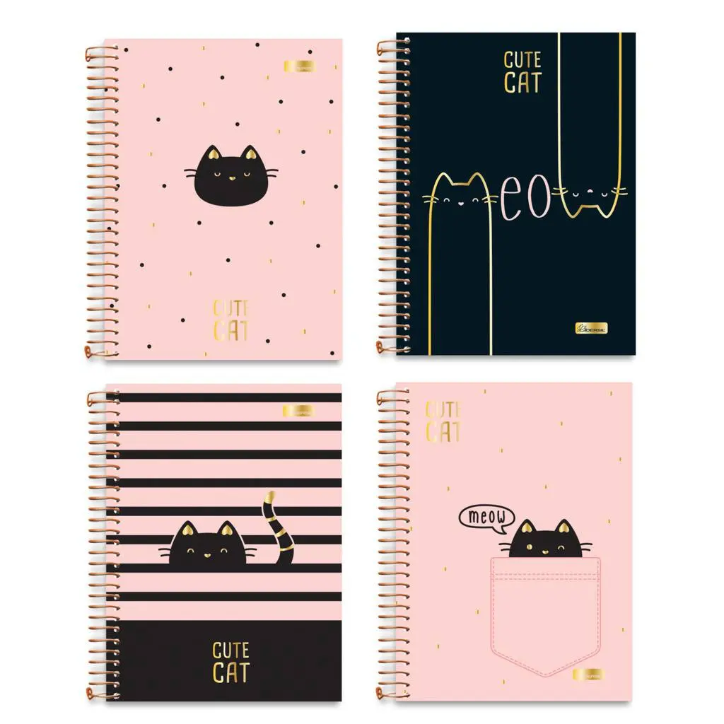 Libreta gatito pink black