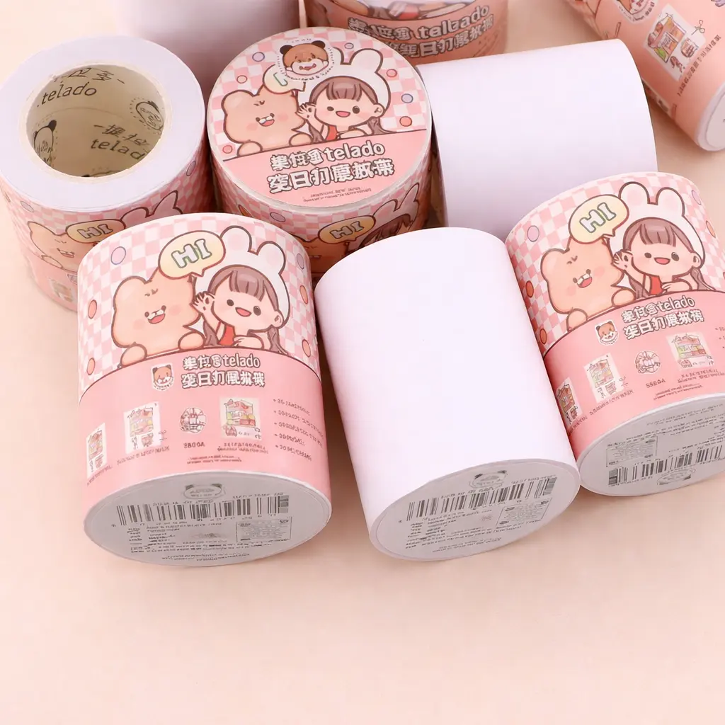 Rollo  washi tape de Cinta Adhesiva Blanca