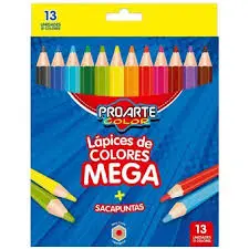 LAPICES DE COLOR PROARTE MEGA JUMBO 12 C/SAC.