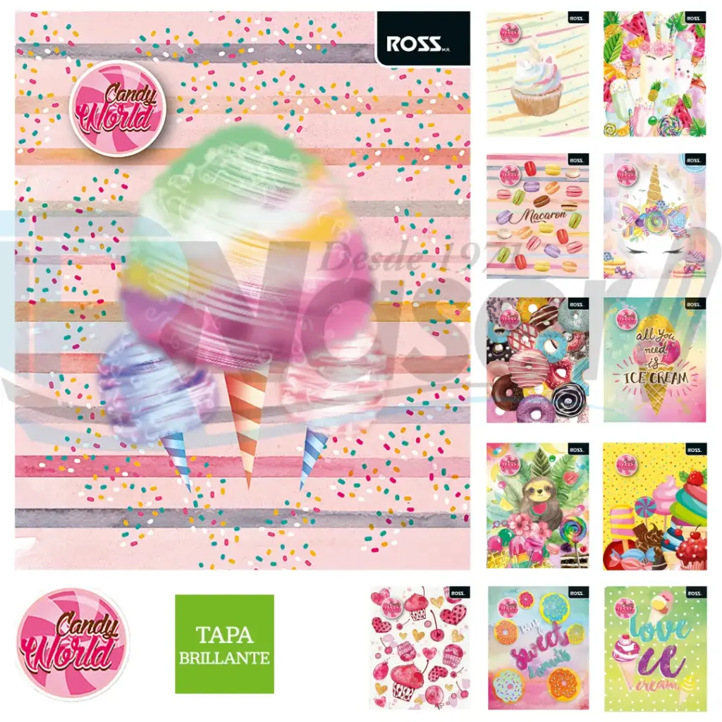 Cuaderno Univ Ross Ts/Ed Candy World 100Hj 7mm
