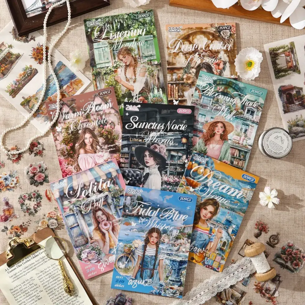 Libreta de stickers dama Vintage
