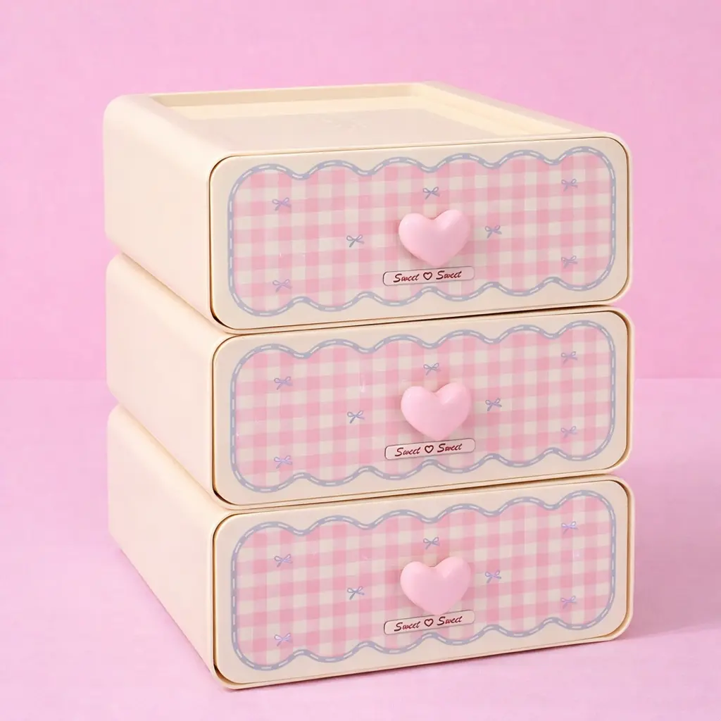 Cajón Blanco Kawaii de Escritorio