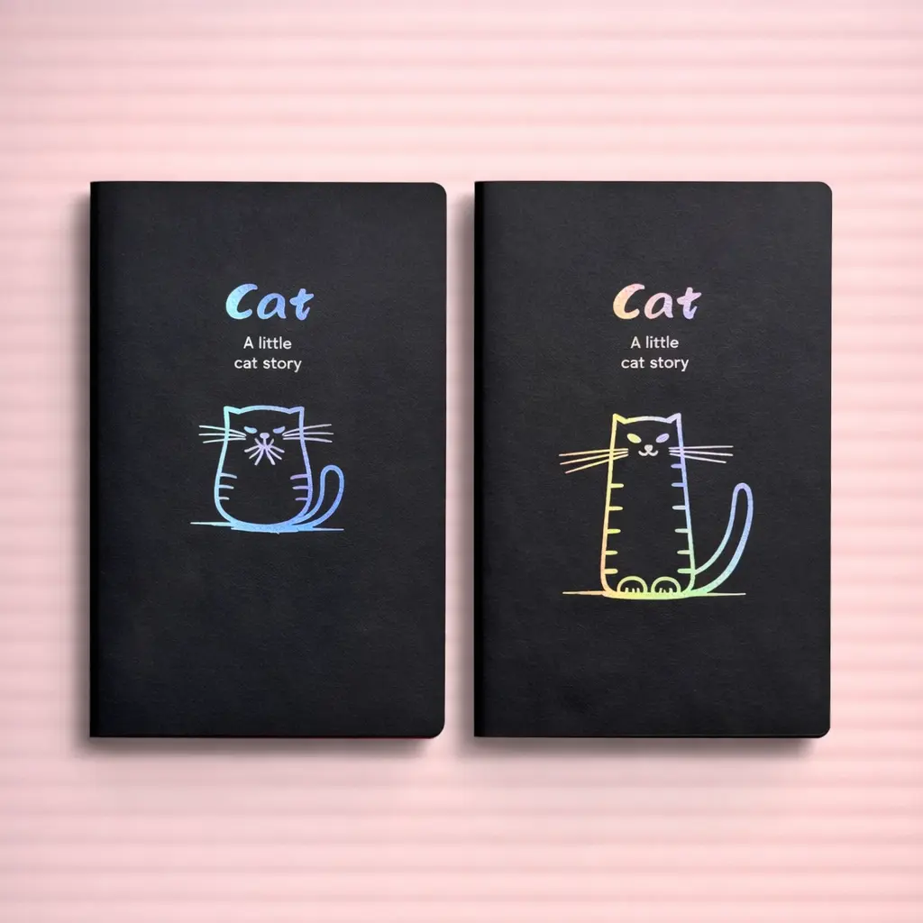 Libreta negra cat holografico