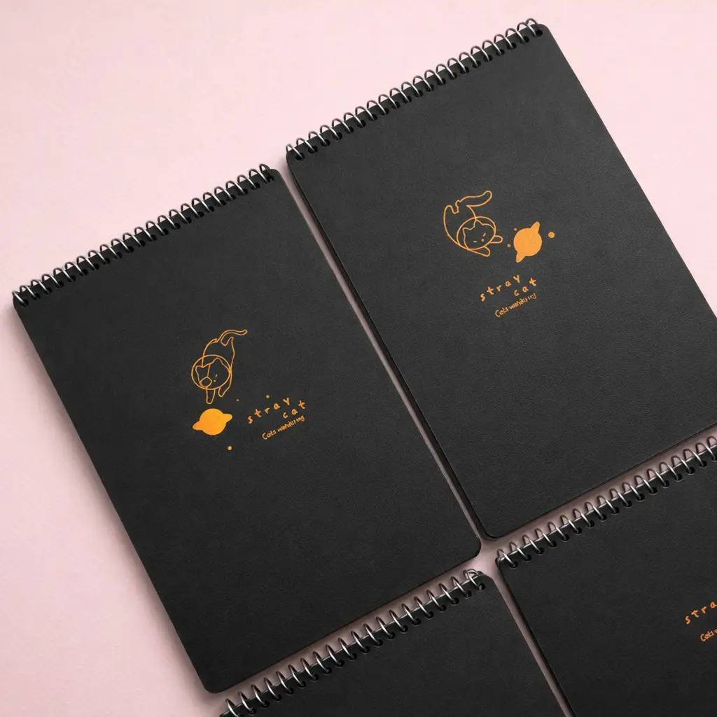 Libreta negra argollada grande
