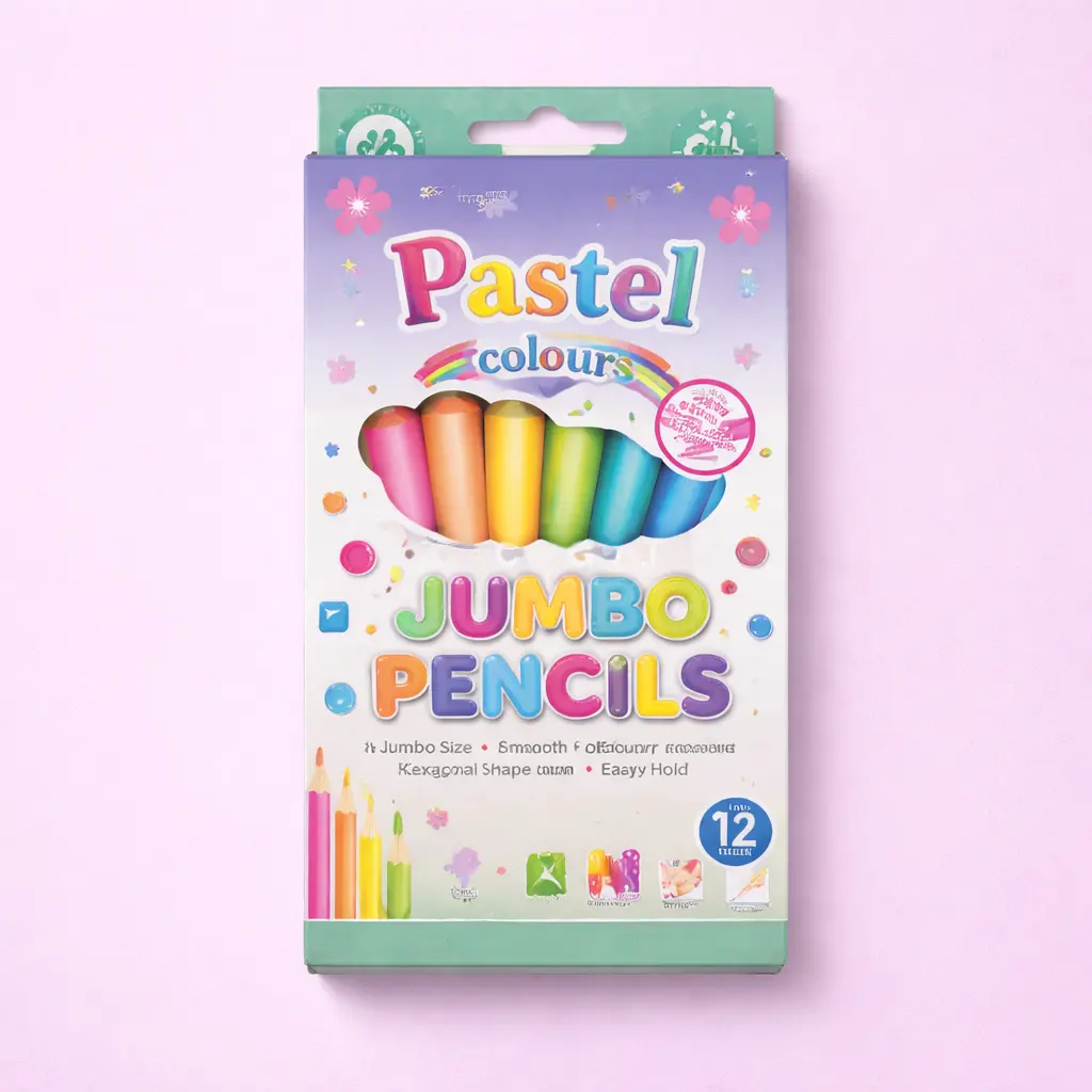 Lápices de Colores Pastel Jumbo Set 12 Piezas