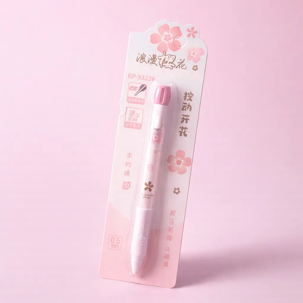 Lápiz Tinta Gel Delgado Flor Sakura