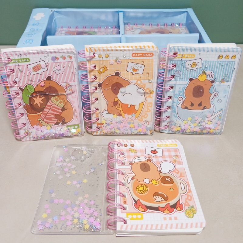 Mini Libreta Kawaii de Capybara con Argollas, 70 Hojas