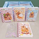 Mini Libreta Kawaii de Capybara con Argollas, 70 Hojas