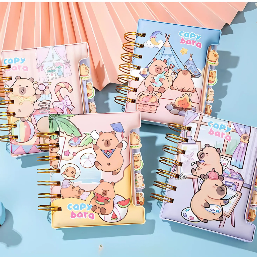 Mini Libreta con Separadores y acolchada de  Capybara, 50 Hojas
