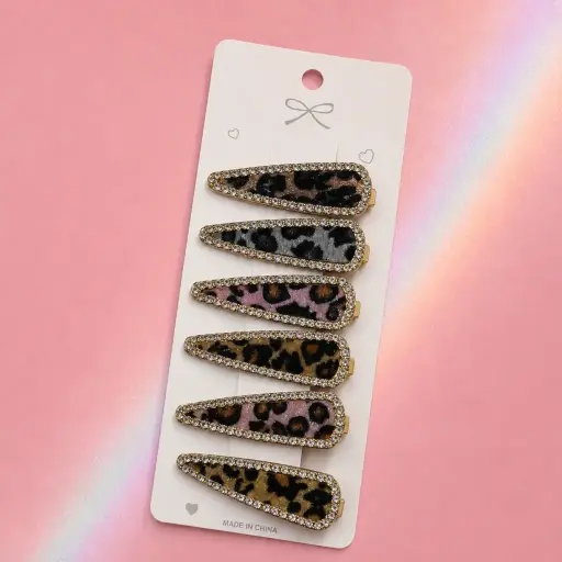 [EE25-2311] Set de 6 pinches animal print 2311