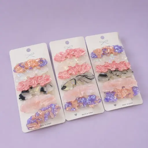 [EE25-2325] Set de 6 Mini Pinzas Conchitas Kawaii