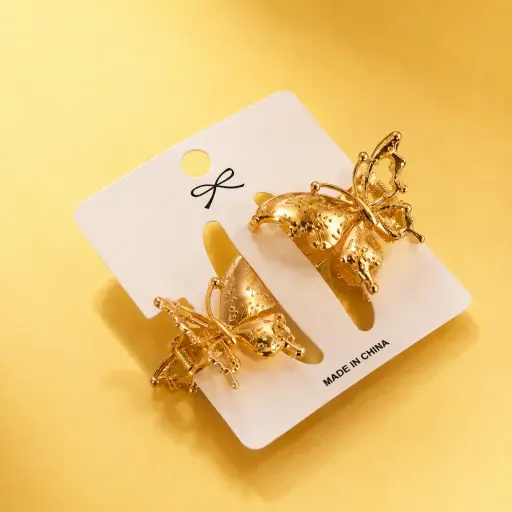 [EE25-2336] Set Mini pinches Mariposa Dorada 2 Piezas 