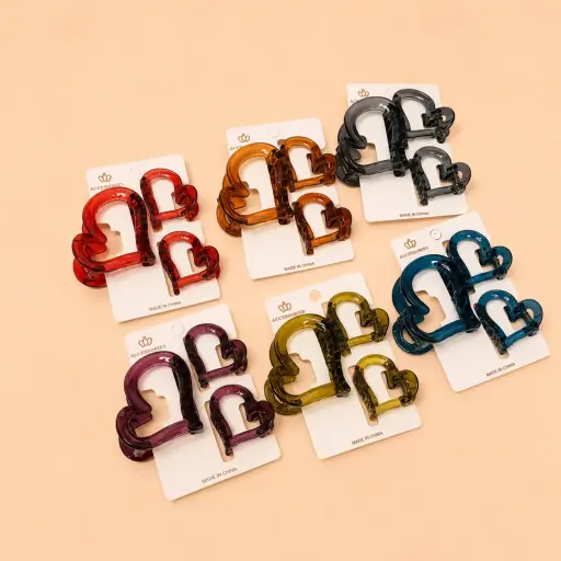 [EE25-2355] Set de 1 Pinche Grande, 2 Minicorazones 