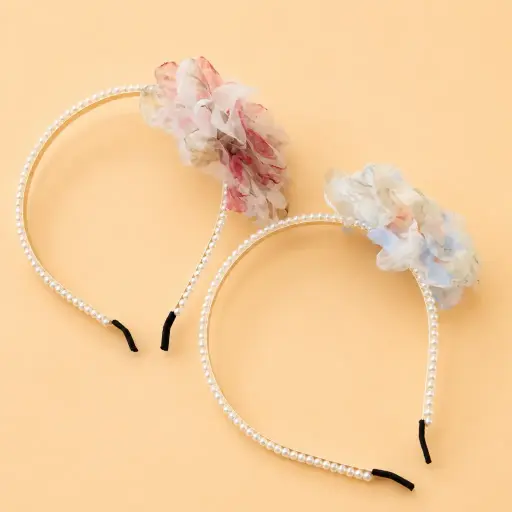 [EPT25-1739] Cintillo perla con flor 3d 1739